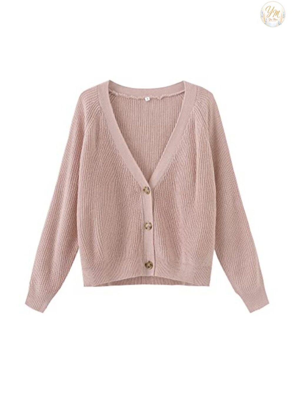Women's Cropped Cable Knit Cardigan Lightweight V-Neck Button Sweater